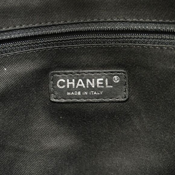 Chanel Tote Bag Paris New York Nylon Black Silver Hardware Women's - Picture 5 of 10